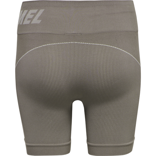 hmlTE CHRISTEL SEAMLESS SHORTS, CHATEAU GRAY/DRIFTWOOD MELANGE, packshot