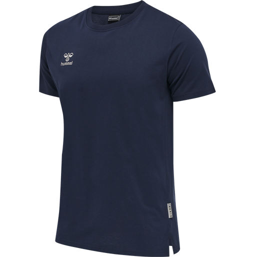 hmlMOVE GRID COTTON T-SHIRT S/S, MARINE hmlMOVE GRID COTTON T-SHIRT S/S, MARINE, packshot