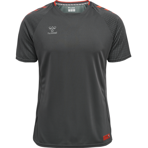 hmlPRO GRID TRAINING JERSEY S/S, FORGED IRON, packshot
