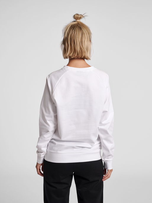 HUMMEL GO COTTON LOGO SWEATSHIRT WOMAN, WHITE, model