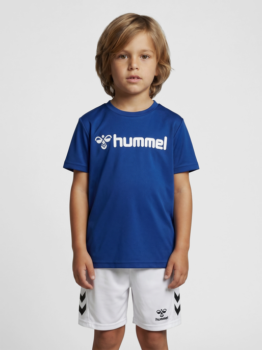 hmlLOGO JERSEY S/S KIDS, TRUE BLUE, model