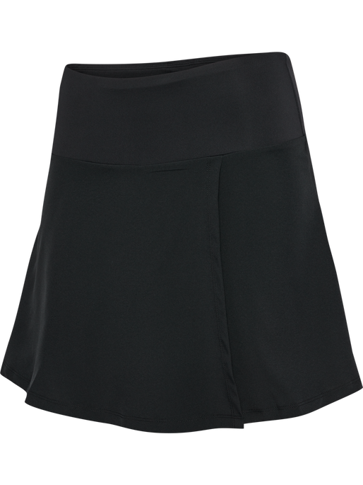 hmlCOURT MID WAIST POCKET SKIRT W, BLACK, packshot