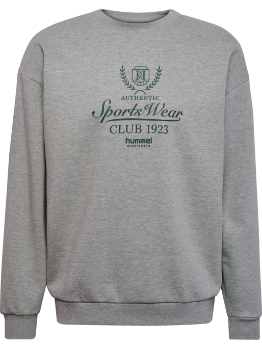 hmlLOOSE CREWNECK CLUB SPORTSWEAR, GREY MELANGE hmlLOOSE CREWNECK CLUB SPORTSWEAR, GREY MELANGE, packshot