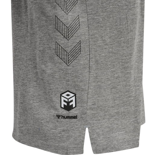 hmlMOVE GRID COTTON T-SHIRT S/S, GREY MELANGE, packshot
