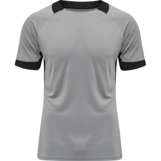 hmlLEAD S/S POLY JERSEY, GREY MELANGE hmlLEAD S/S POLY JERSEY, GREY MELANGE, packshot