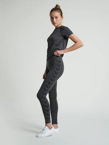 hummel CLEA SEAMLESS MID WAIST TIGHTS - BLACK MELANGE