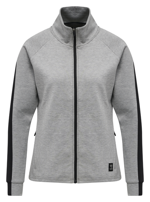 hmlESSI ZIP JACKET , GREY MELANGE, packshot