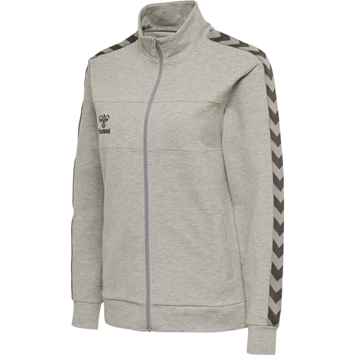 hmlMOVE CLASSIC ZIP JACKET WOMAN, GREY MELANGE hmlMOVE CLASSIC ZIP JACKET WOMAN, GREY MELANGE, packshot