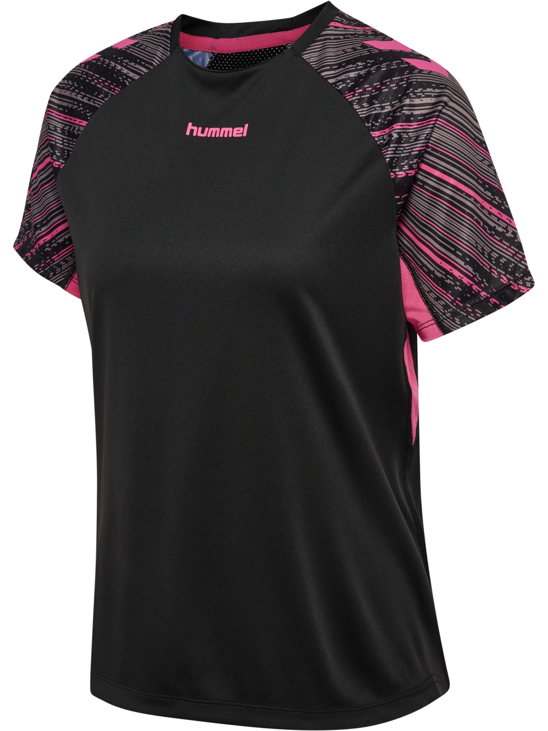 hmlBLAZE PRO TRAINING JERSEY S/S WO, BLACK/PINK, packshot
