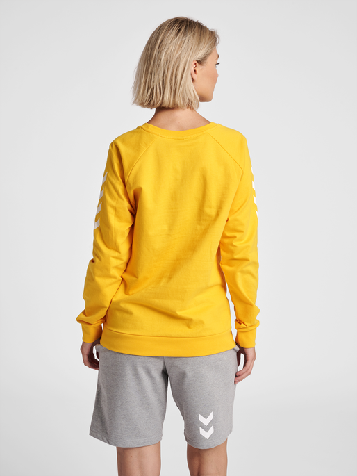 HUMMEL GO COTTON SWEATSHIRT WOMAN, SPORTS YELLOW, model