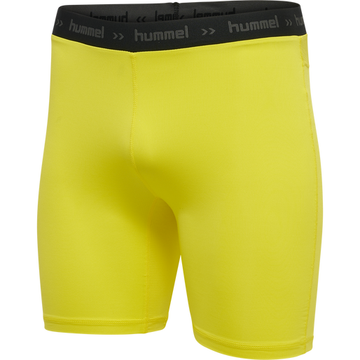 HML FIRST PERFORMANCE TIGHT SHORTS, BLAZING YELLOW, packshot