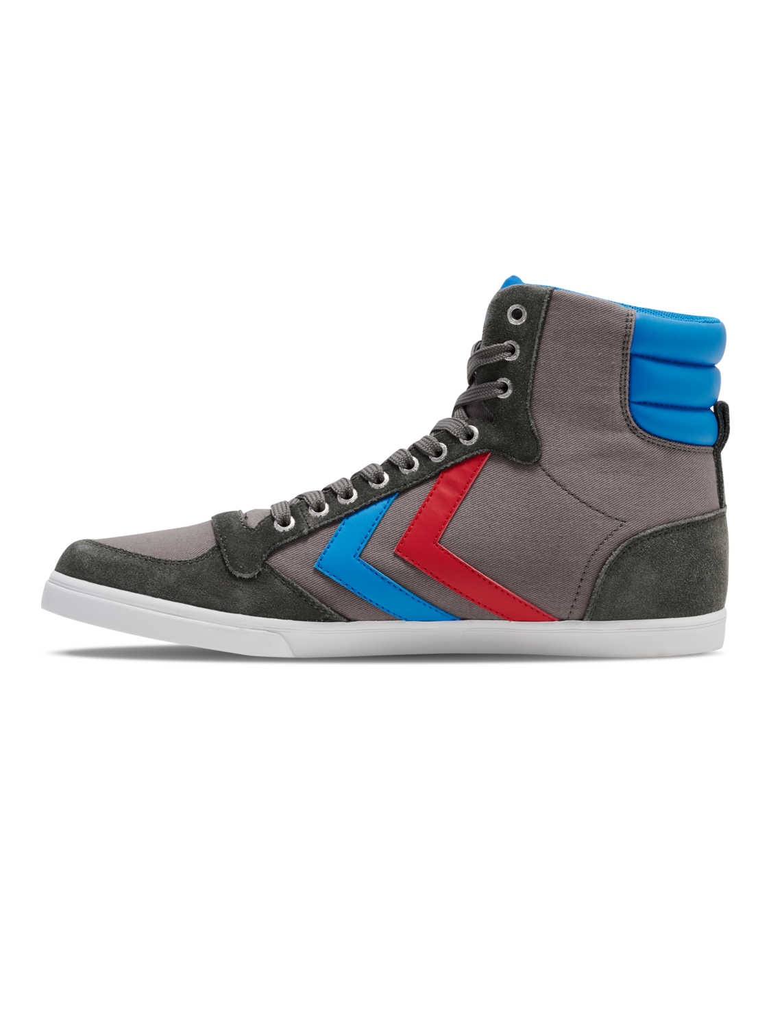 HUMMEL SLIMMER STADIL HIGH, CASTLEROCK/RIBBONRED/BRIL BLUE, packshot