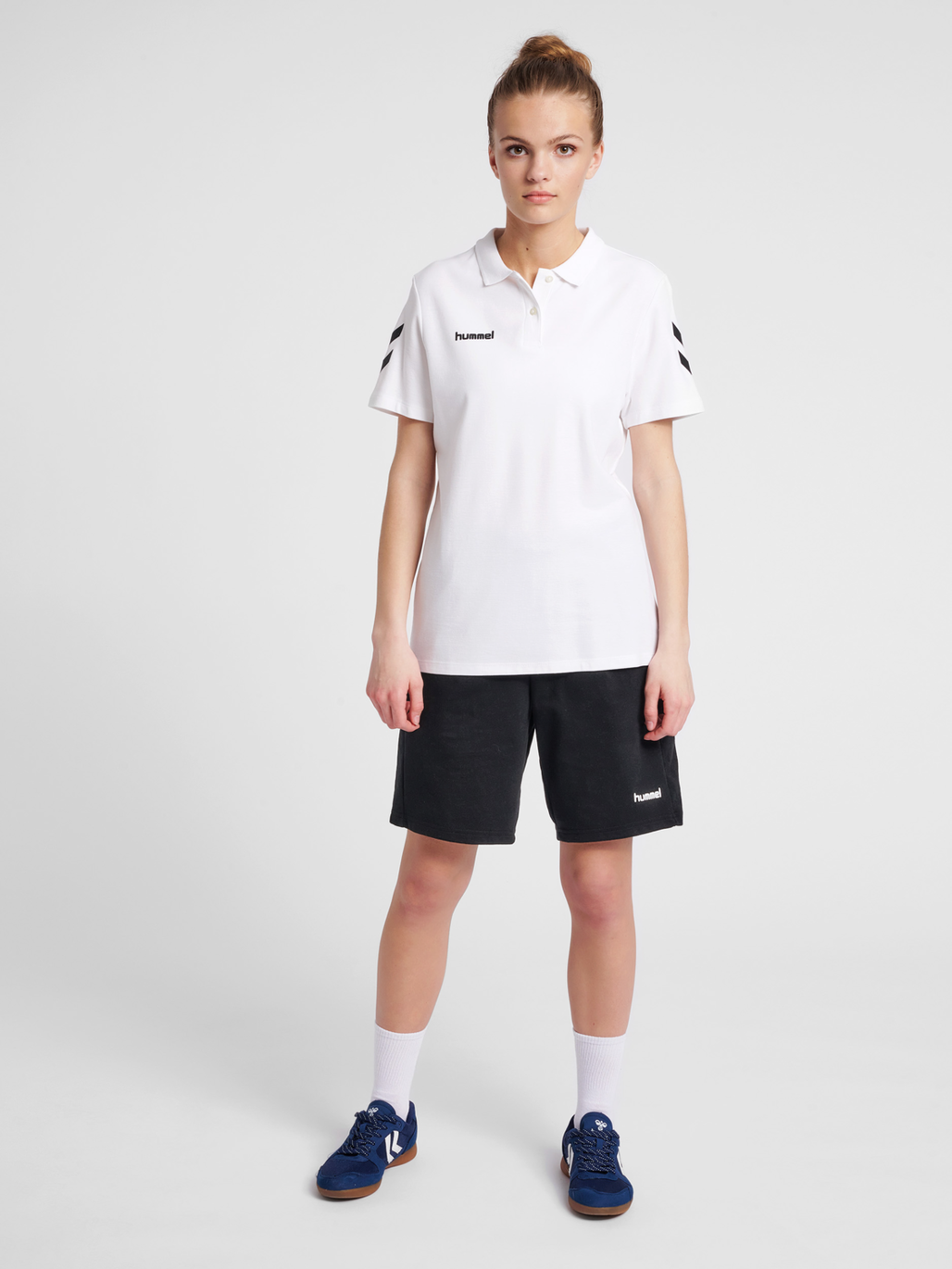 HMLGO COTTON POLO WOMAN, WHITE, model