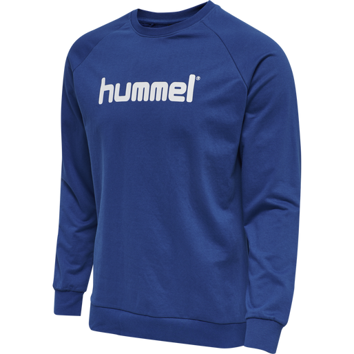 HUMMEL GO COTTON LOGO SWEATSHIRT WOMAN, TRUE BLUE, packshot