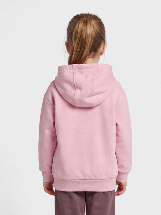 hmlJR LOOSE HOODIE BEE, PINK NECTAR, model