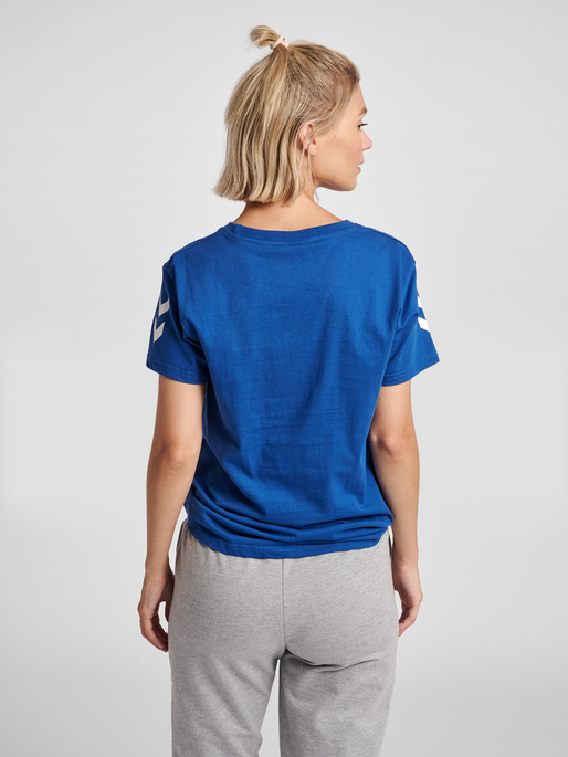 HUMMEL GO COTTON T-SHIRT WOMAN S/S, TRUE BLUE, model