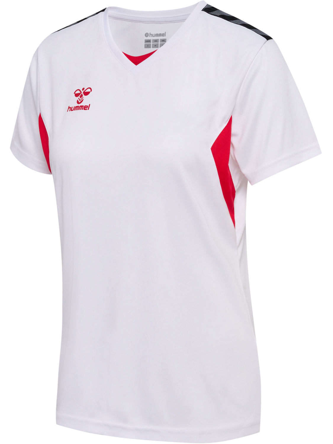 hmlAUTHENTIC PL JERSEY S/S WOMAN, WHITE/TRUE RED, packshot