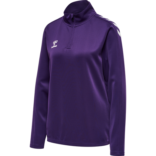 hmlCORE XK HALF ZIP SWEAT WOMAN, ACAI/WHITE, packshot