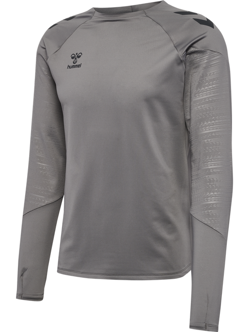hmlPRO TRAINING CREW SWEAT, STEEL GRAY, packshot
