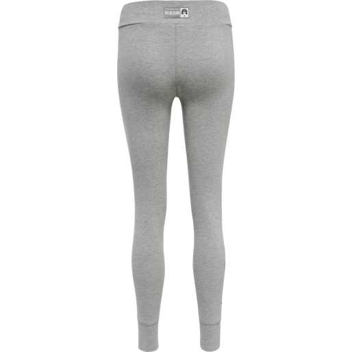 hmlMOVE GRID COTTON TIGHTS, GREY MELANGE, packshot