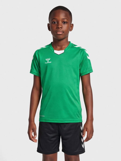 hmlCORE XK POLY JERSEY S/S KIDS, JELLY BEAN, model