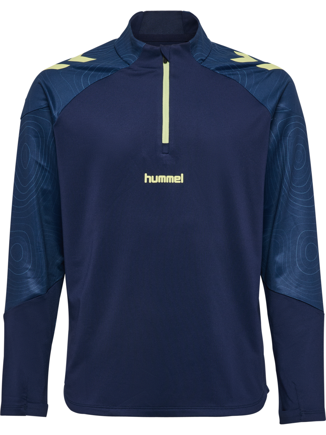 hmlBLAZE 2.0 TRAINING HALF ZIP KIDS, MARINE/SHADOW LIME, packshot