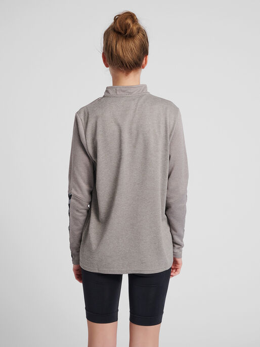 hmlAUTHENTIC HALF ZIP SWEATSHIRT WOMAN, GREY MELANGE, model