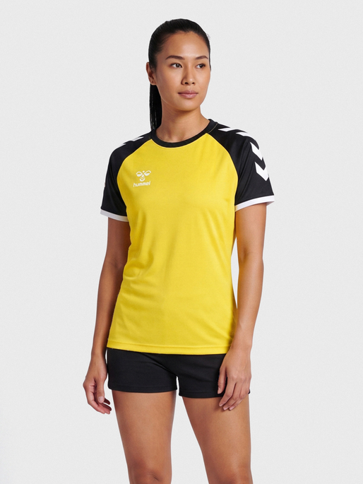 hmlCORE VOLLEY STRETCH TEE WO, BLAZING YELLOW, model