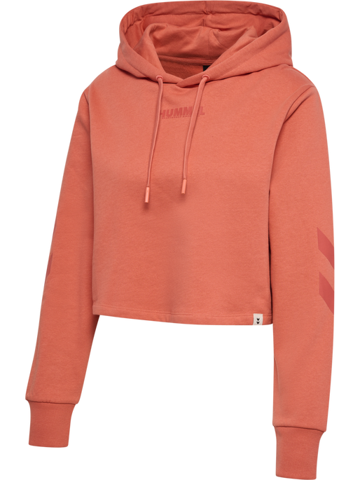 hmlLEGACY WOMAN CROPPED HOODIE, APRICOT BRANDY hmlLEGACY WOMAN CROPPED HOODIE, APRICOT BRANDY, packshot