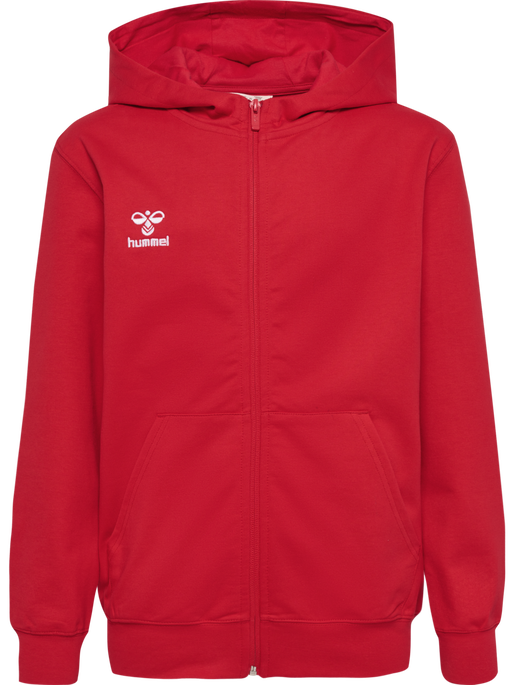 hmlGO 2.0 ZIP HOODIE KIDS, TRUE RED, packshot