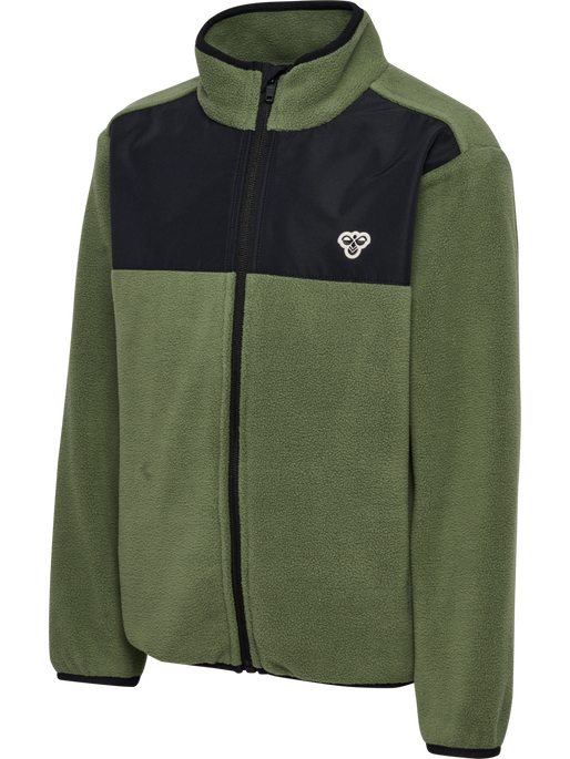 hmlJR FLEECE ZIP JACKET, OLIVINE, packshot