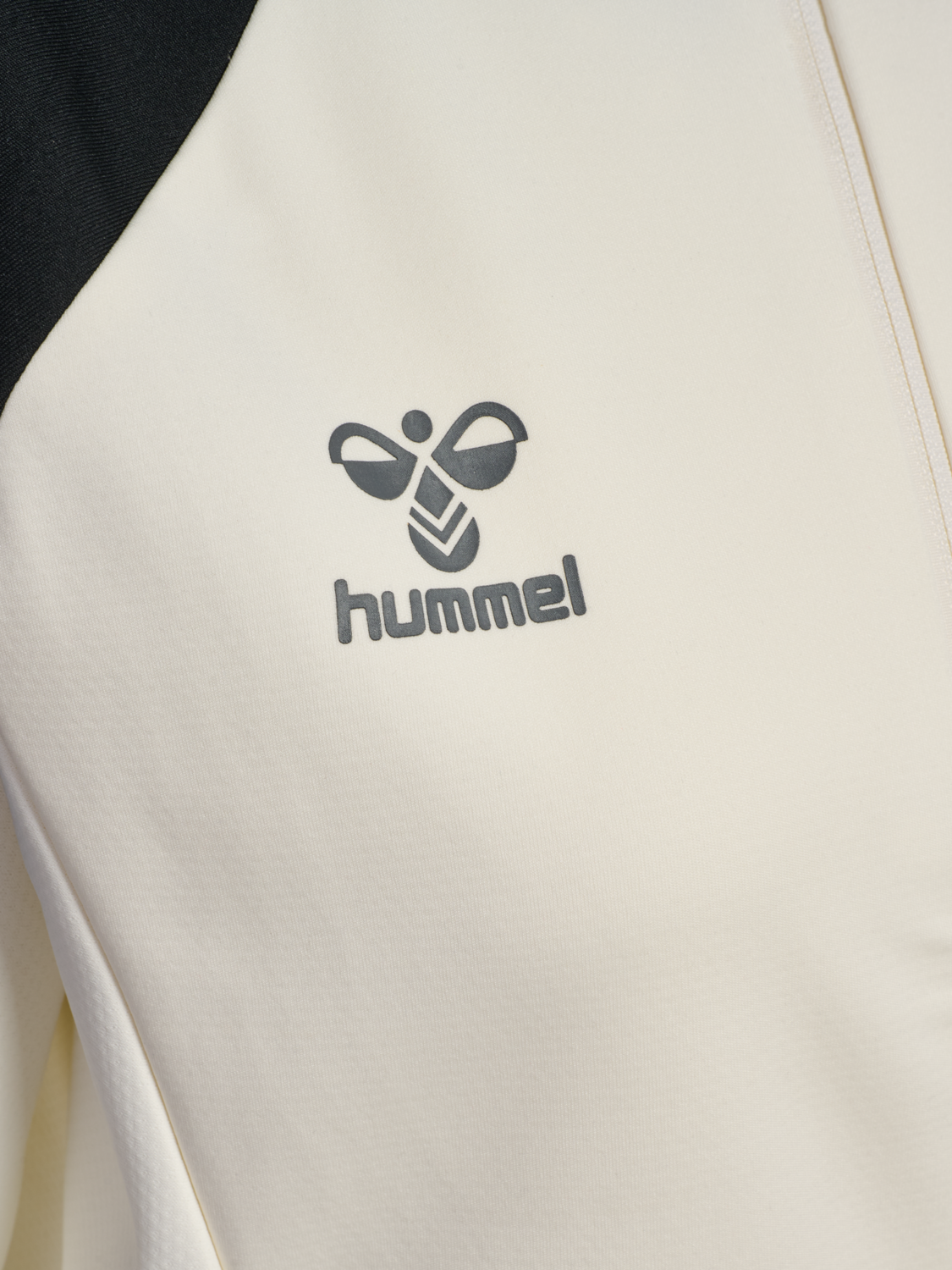 hmlCIMA 2.0 ZIP HOODIE WOMAN, MARSHMALLOW/BLACK, packshot