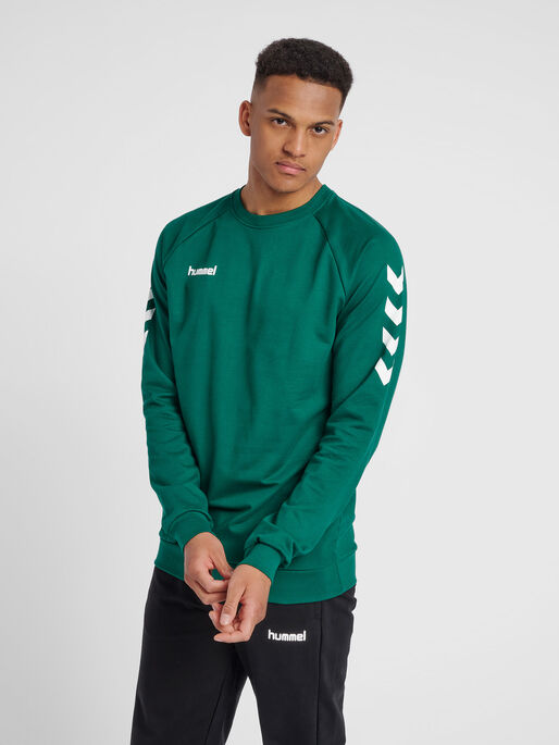 HMLGO COTTON SWEATSHIRT, EVERGREEN, model