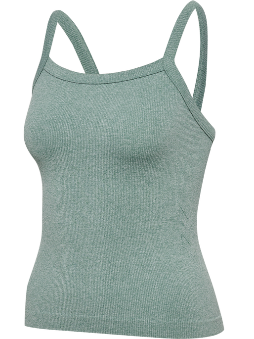 hmlYOGA SEAMLESS RIB TOP, CHINOIS GREEN MELANGE, packshot