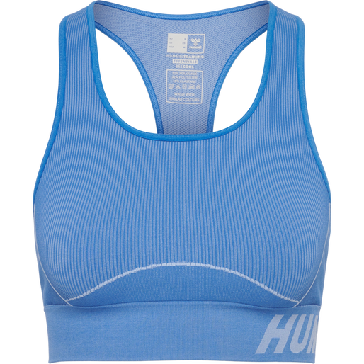 hmlTE CHRISTEL SEAMLESS SPORTS TOP, RIVIERA/BLUE BELL MELANGE, packshot