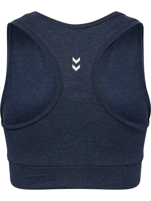 hmlPULSE LOGO LIGHT SUPPORT BRA, DRESS BLUE MELANGE, packshot