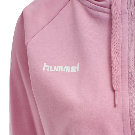 HUMMEL GO COTTON ZIP HOODIE WOMAN, COTTON CANDY, packshot