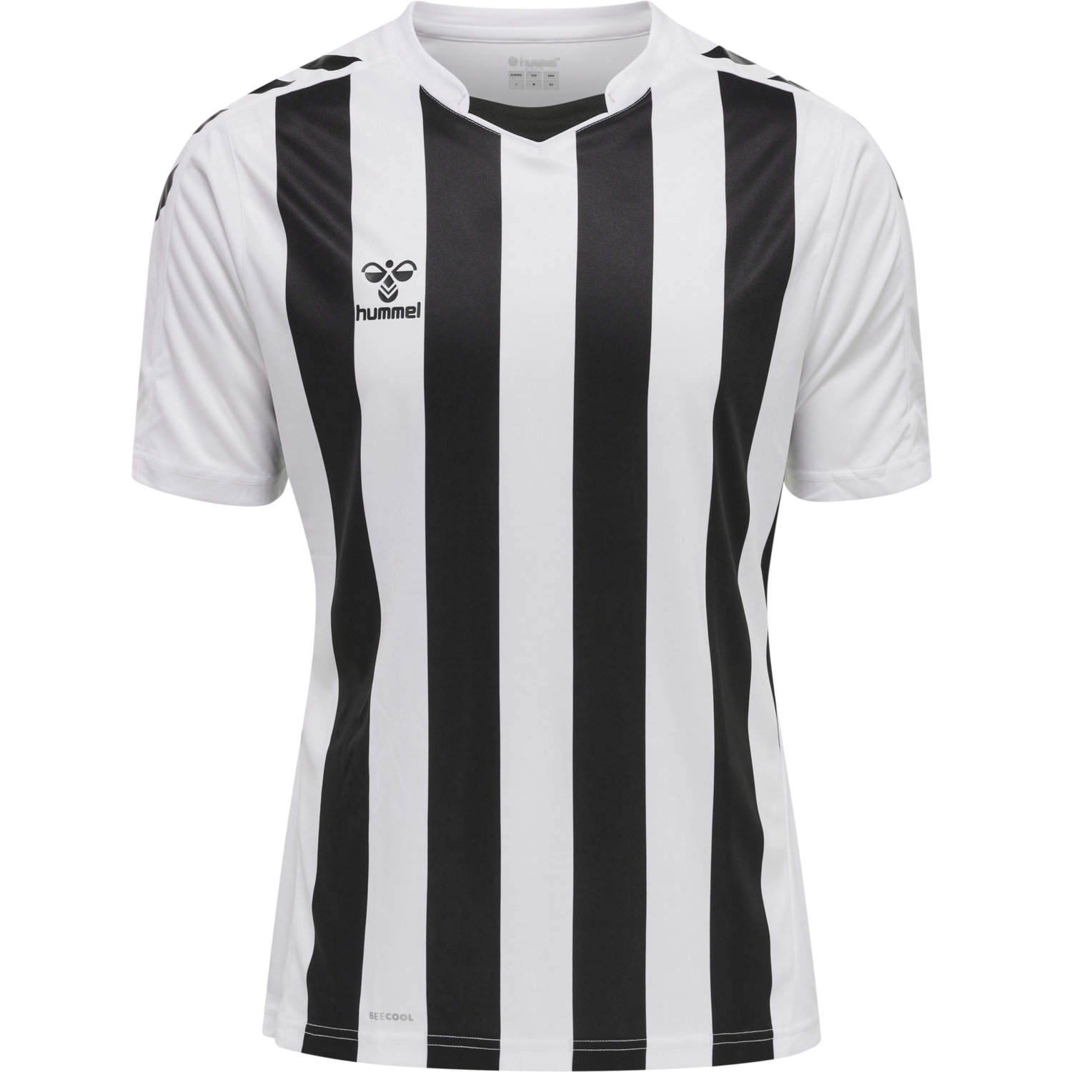 hmlCORE XK STRIPED JERSEY S/S, WHITE/BLACK, packshot
