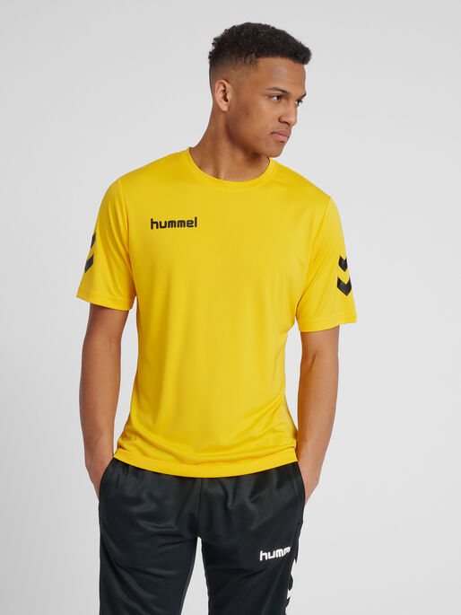 CORE POLYESTER TEE, SPORTS YELLOW/BLACK, model