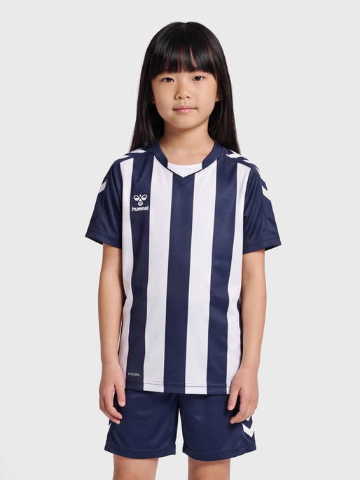 hmlCORE XK STRIPED JERSEY S/S KIDS, MARINE/WHITE, model