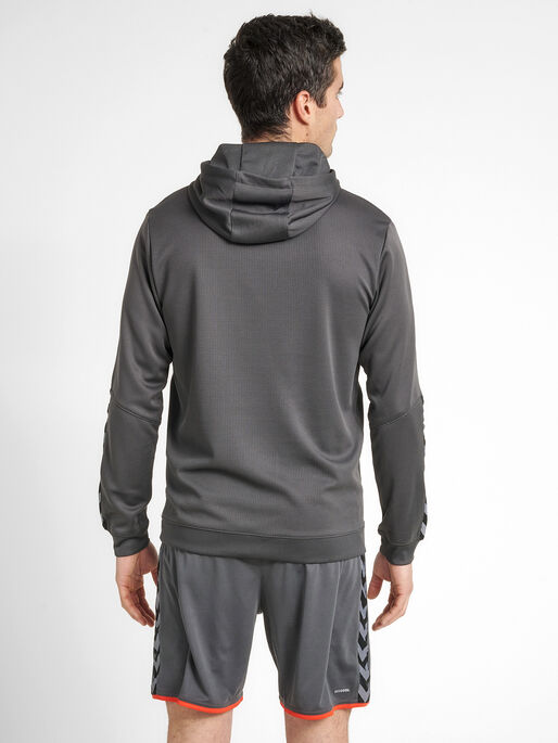 hmlAUTHENTIC POLY HOODIE, ASPHALT, model