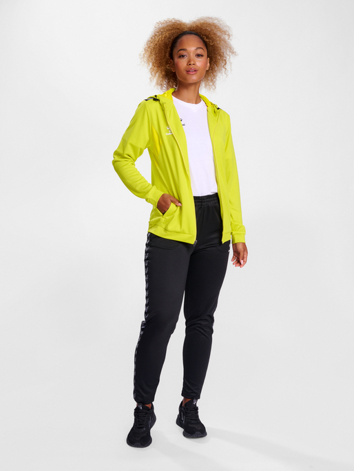 hmlAUTHENTIC PL ZIP HOODIE WOMAN, BLAZING YELLOW, model