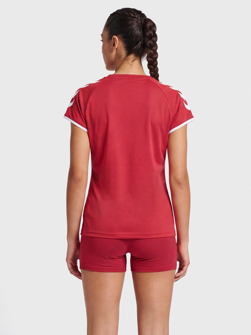 hmlCORE VOLLEY STRETCH TEE WO, TRUE RED, model