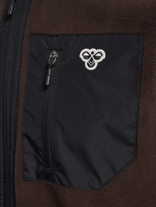 hmlFLEECE ZIP JACKET BEE, CHOCOLATE PLUM, packshot