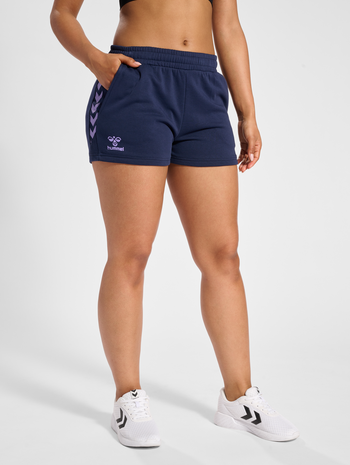 hmlSTALTIC COTTON SHORTS WOMAN, MARINE, model