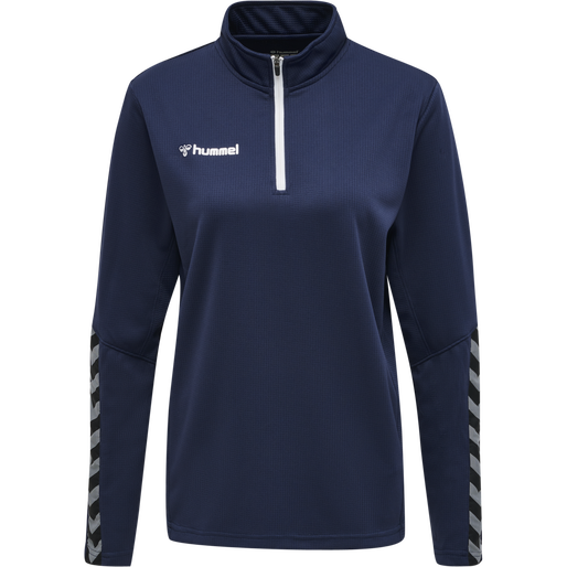 hmlAUTHENTIC HALF ZIP SWEATSHIRT WOMAN, MARINE, packshot