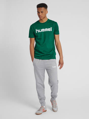 HMLGO COTTON PANT, GREY MELANGE, model