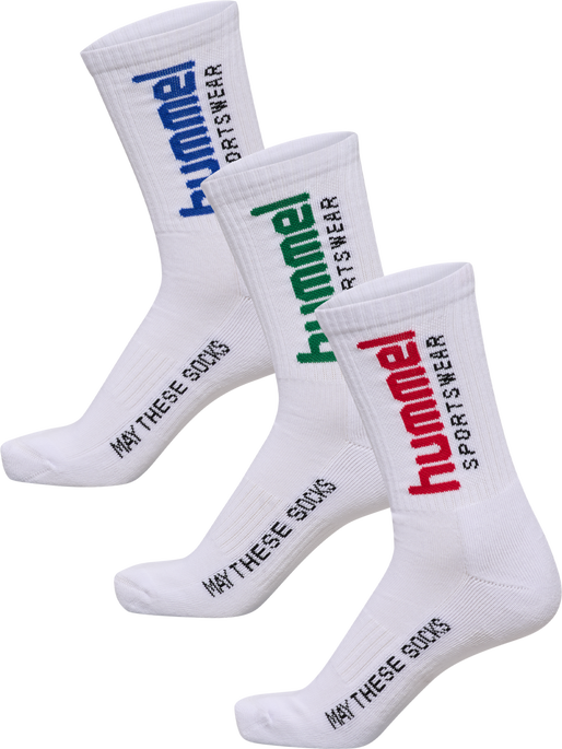 hml3-PACK SOCKS SPORTSWEAR BIG, WHITE/BARBADOSCHERRY/EDEN/SKYD hml3-PACK SOCKS SPORTSWEAR BIG, WHITE/BARBADOSCHERRY/EDEN/SKYD, packshot