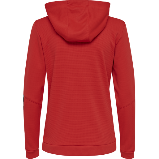 hmlAUTHENTIC POLY ZIP HOODIE WOMAN, TRUE RED, packshot