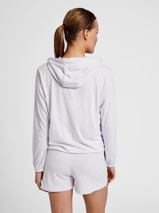 hmlZANDRA HOODIE, LIGHT GREY MELANGE, model